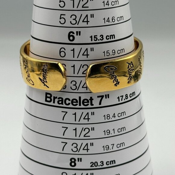 3/$30 Cuff Band Watch Gold Tone Square Case Inspirational Words Quartz - Picture 8 of 10